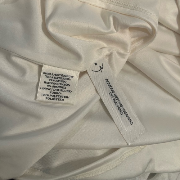 Ann Taylor NWT colorblock handkerchief hem black/white dress Size 10 - Picture 8 of 14